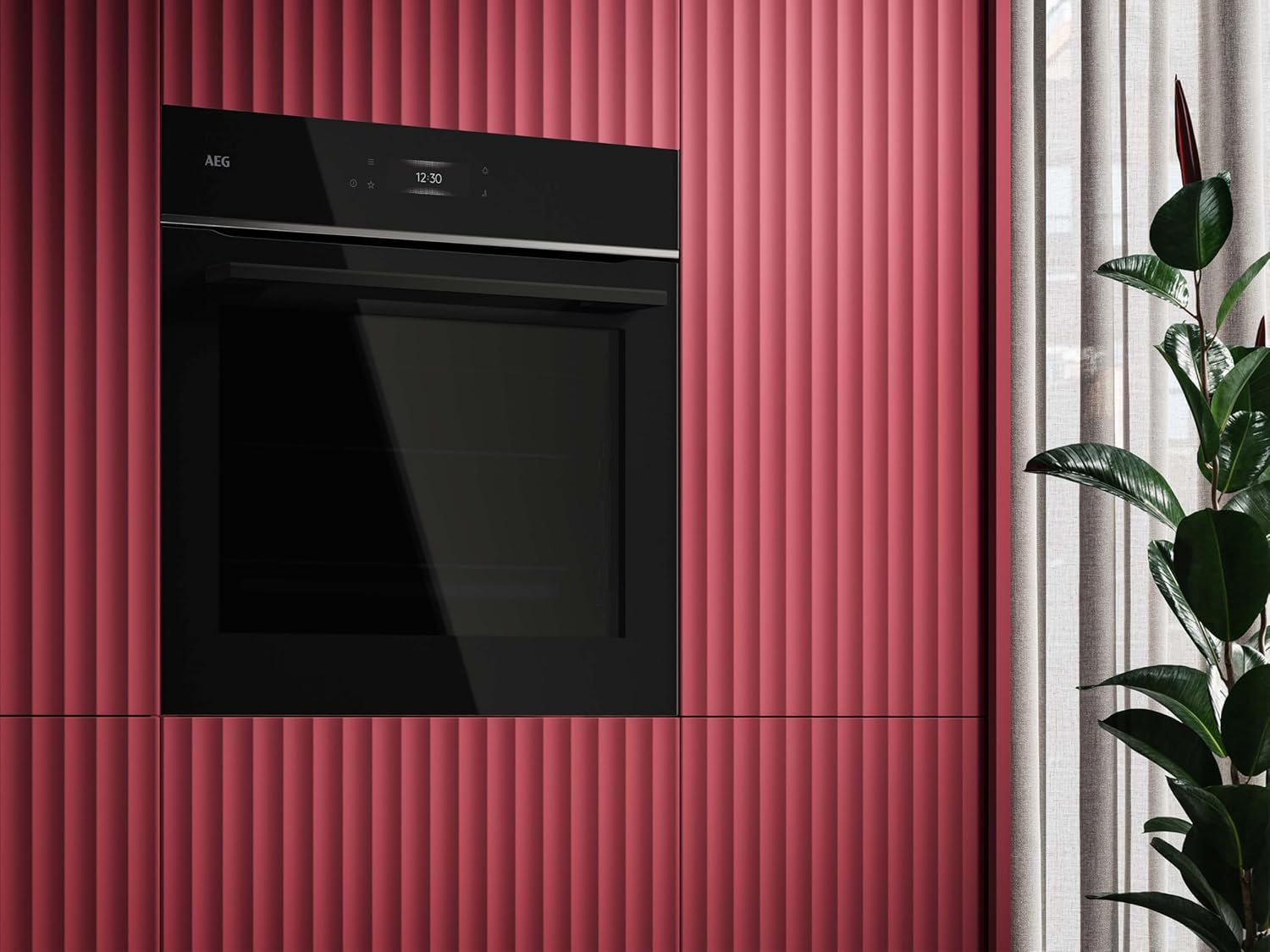AEG Einbaubackofen – Serie 5 Ringheißluft: Gleichmäßige Garergebnisse auf 3 Ebenen – Pyrolyse Selbstreinigung – 25 Automatikprogramme – LED-Touchdisplay – Schnellaufheizung – Schwarz – BPE53516AB