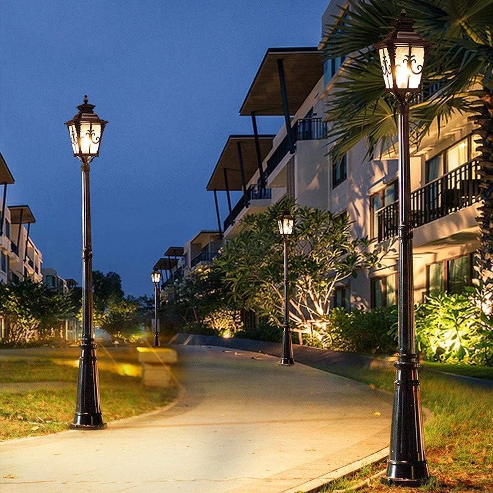 Viktorianische wasserdichte Stehlampe für den Außenbereich, 110 cm hoch, Glaslaterne für Gartenlandschaft und Gemeinschaftsdekoration, elegante Straßenlaterne, Säulenbefestigung