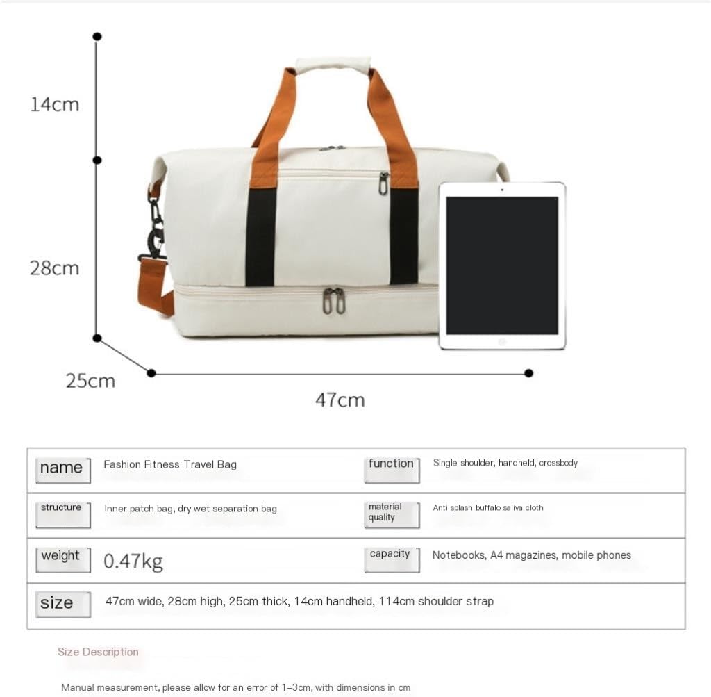 Sporttaschen Atmungsaktive Sporttasche mit separater Schuh-Reisetasche, die als Trolley verwendet Werden kann Yogatasche Sporttasche (Farbe: K, Größe: A) (KA)