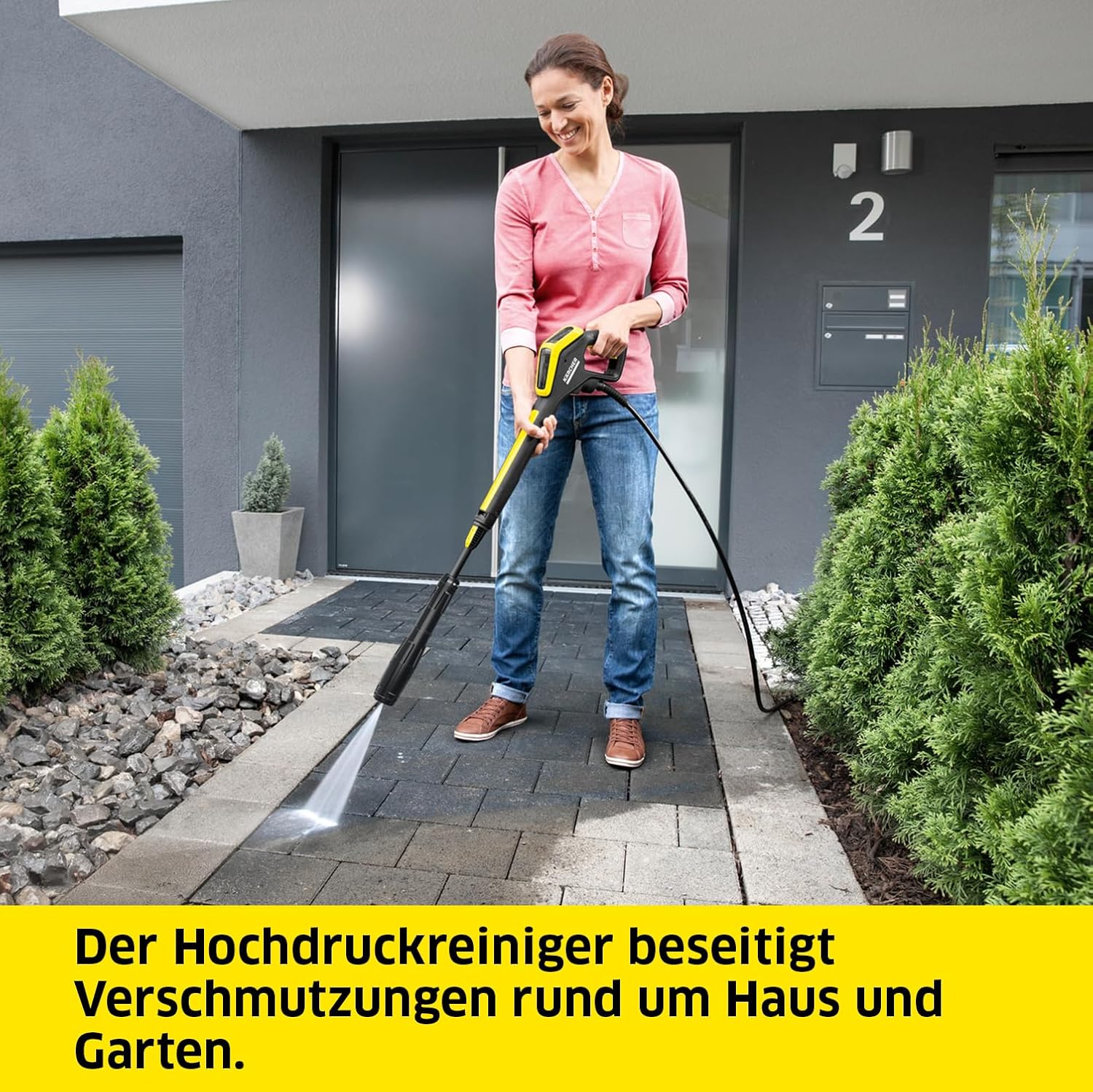 Kärcher Hochdruckreiniger K 4 Power Control: Clevere App-Unterstützung + Kärcher Hochdruckreiniger-Strahlrohr eco!Booster 130, 50 % höhere Reinigungsleistung im Vergleich zum Flachstrahl, spart Wasser