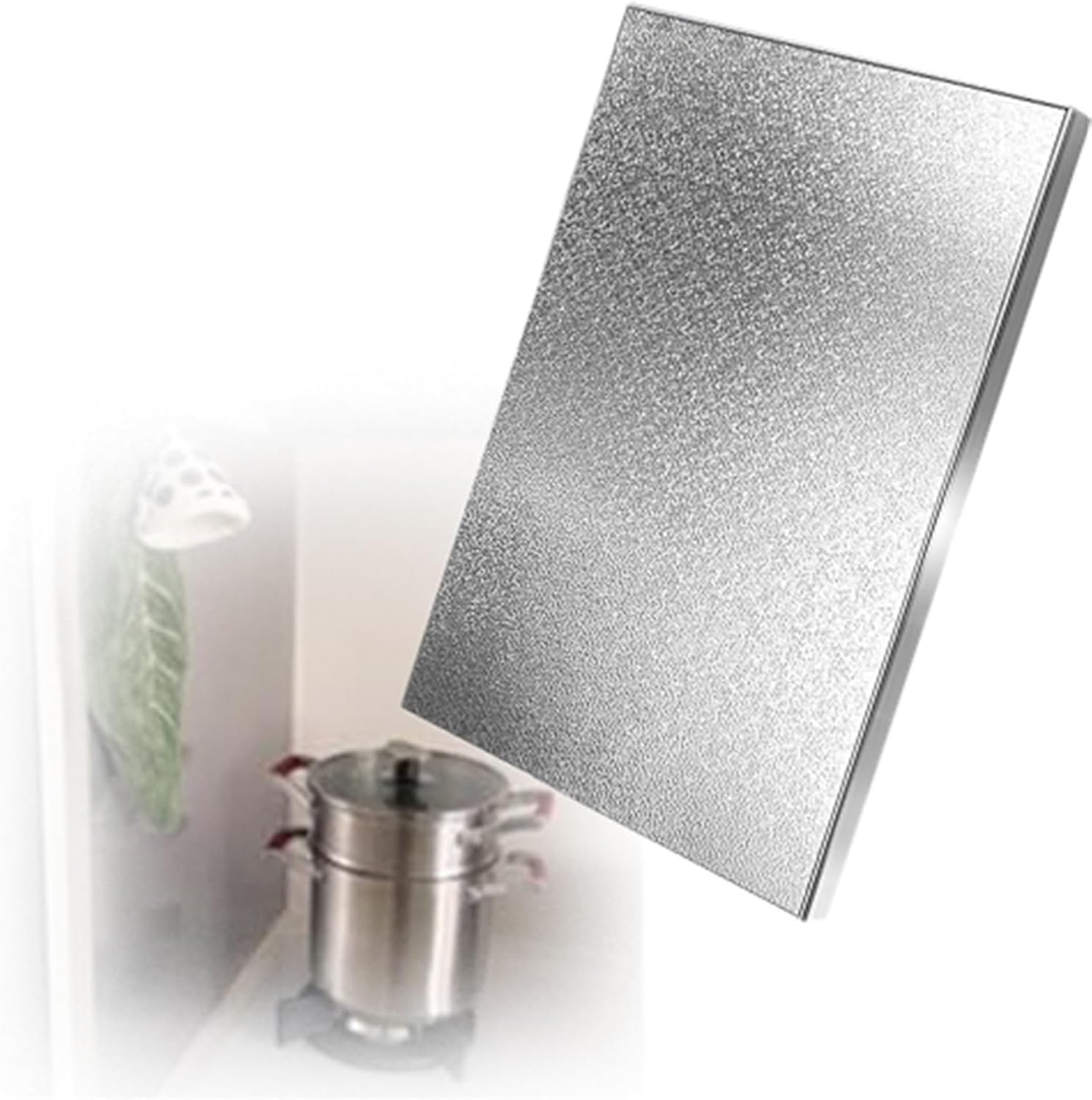 Magnetische Isoliermatte für Kühlschränke – Selbstklebende Hitzeschutz- und ölbeständige Wärmeschutzplatte (50 cm x 20 cm) für Kühlschrankseiten und Spritzschutz im Gefrierfach