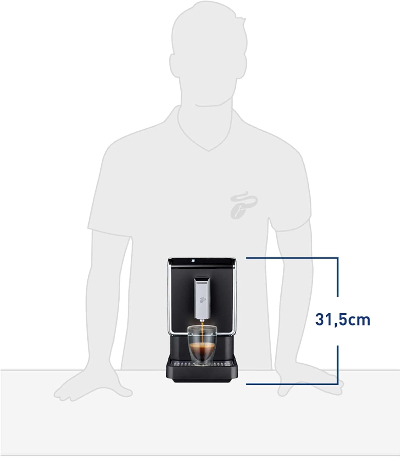 Tchibo Kaffeevollautomat Esperto Latte mit Milchaufschäumfunktion für Caffè Crema, Espresso und Milchspezialitäten, Anthrazit
