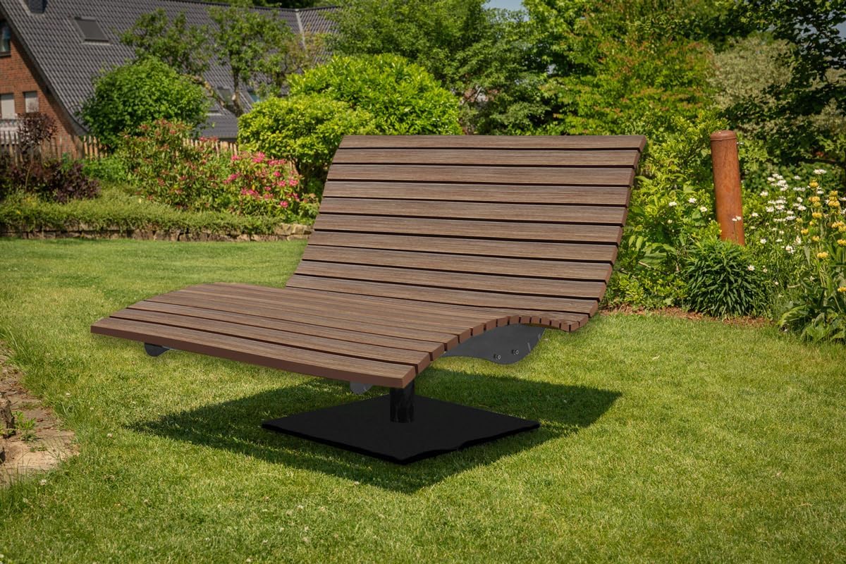 Waldsofa Swing, drehbar 360°, WPC-Latten, für 2-3 Personen, Sonnenliege, Wellenliege, Relaxliege, Himmelsliege, Liege für den Garten