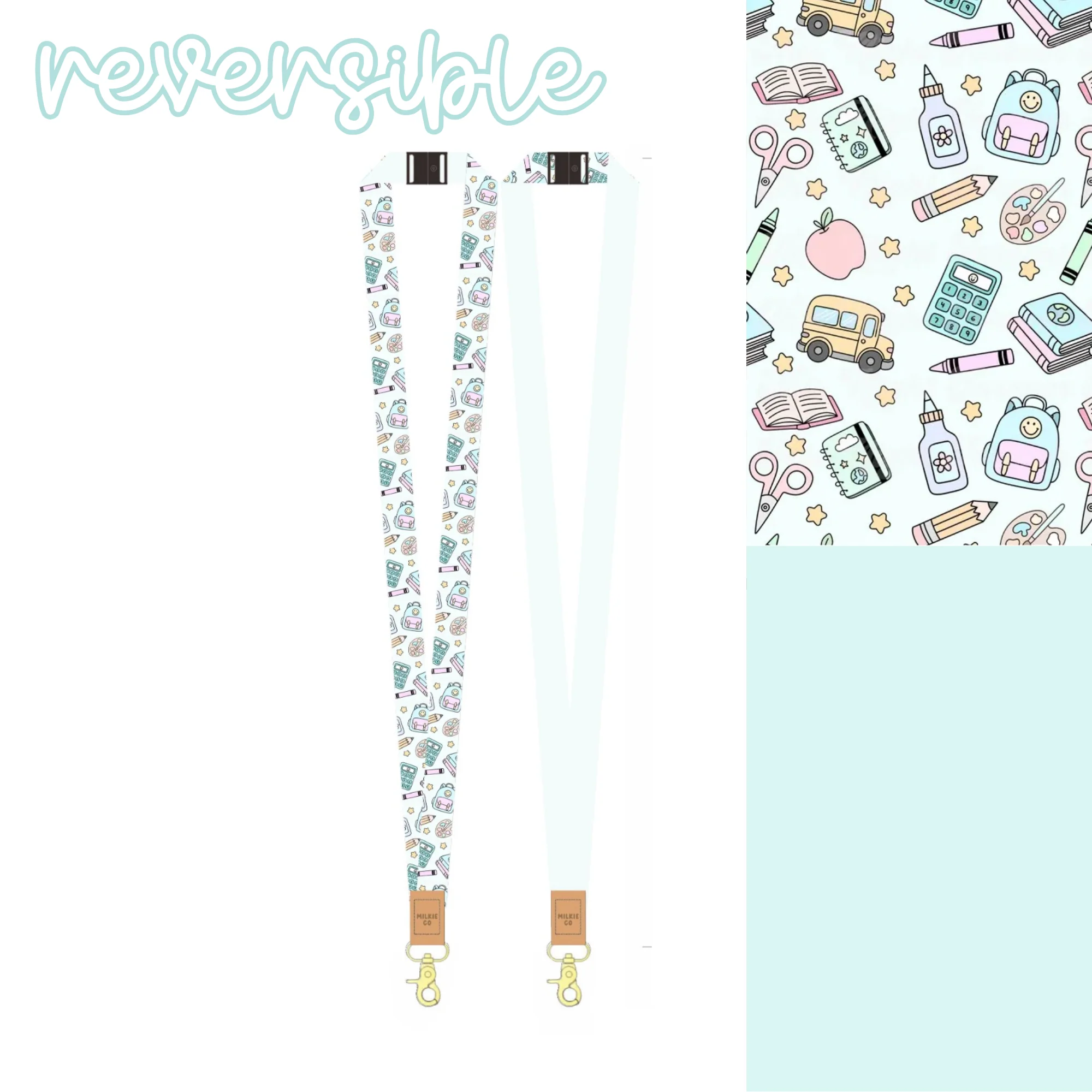 School Days Fabric Lanyard