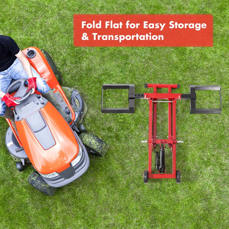 500 LBS Hydraulic Lawn Mower Lift Jack for Riding Tractors, Adjustable Heavy Duty Zero Turn Riding Mower Lift for Maintenance