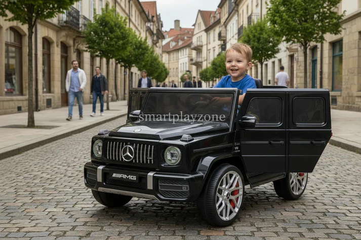 Kids Mercedes G63 G wagon 12v Ride on Car SUV with Remote - Black - With High Doors