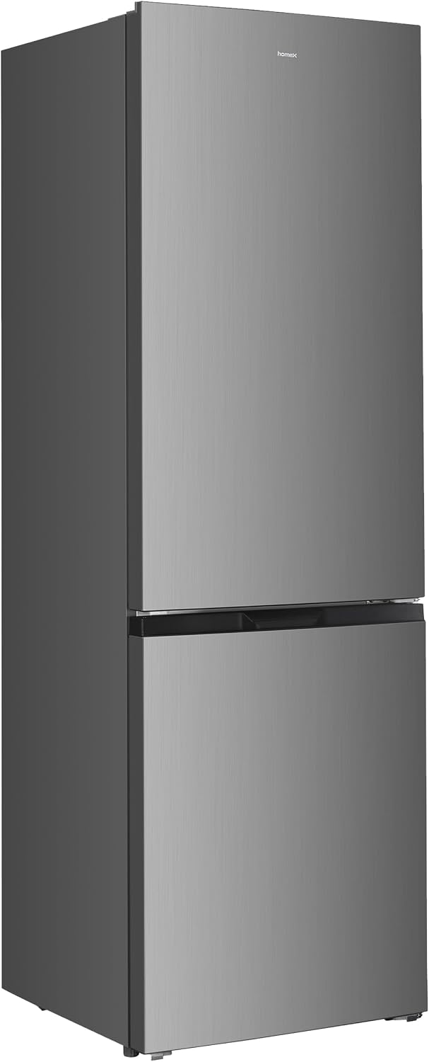 homeX Kühlschrank mit Gefrierfach, Kühl-Gefrier-Kombination freistehend, groß - 315 Liter, 4-Sterne Gefrieren, Super-Frost-Funktion, leise, EEK C, XXL Kühl Gefrierkombination silber, CFS3151C-S