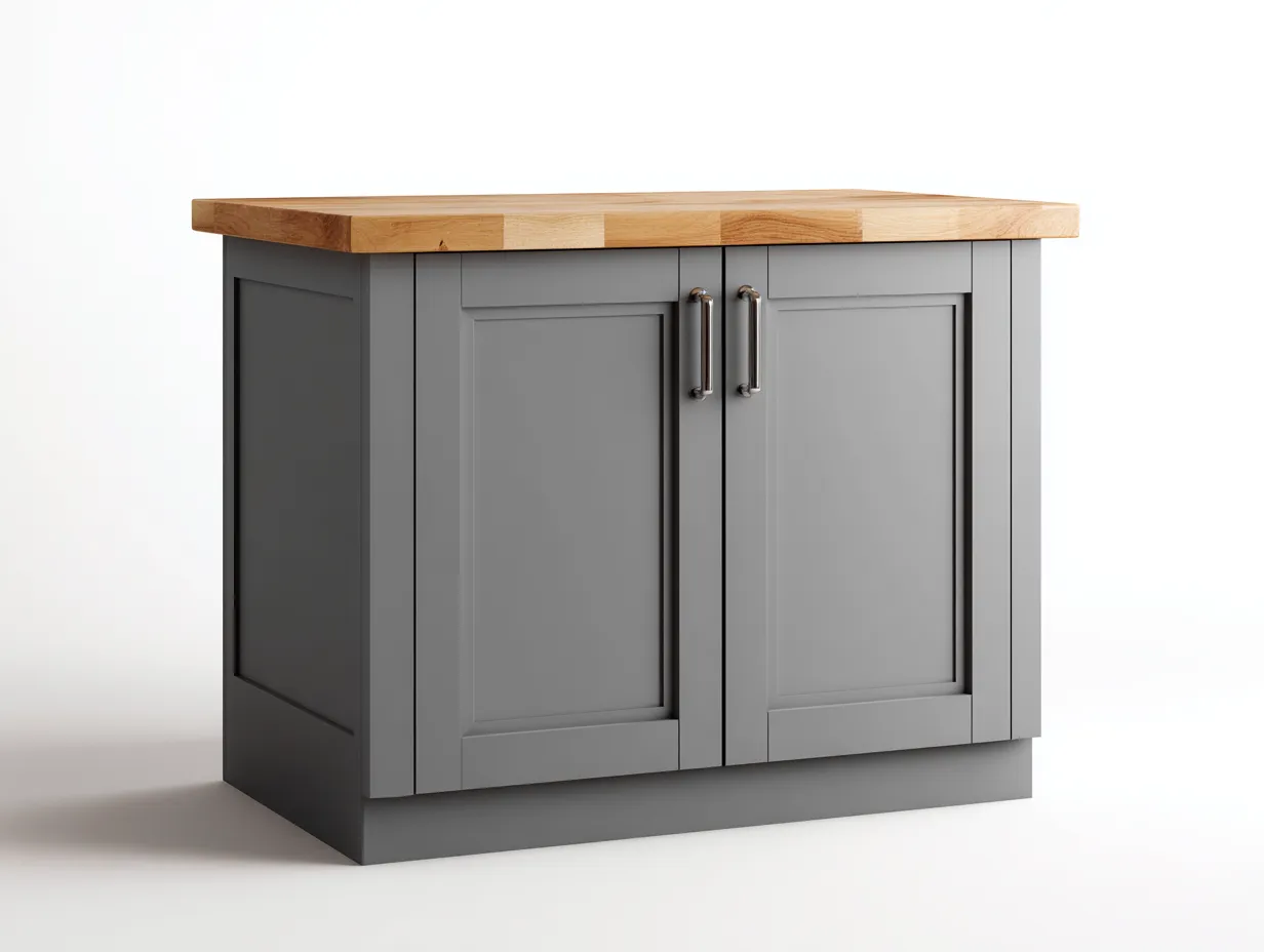 Sideboards-Holzwerkstoff-Massivholz-120x45x85 cm-Grau-Natur-Landhausstil