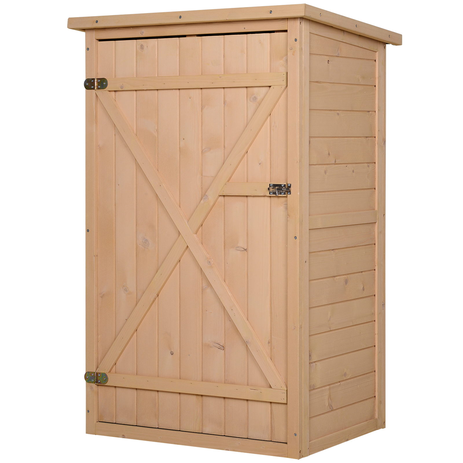 Outsunny tuinhuisje gereedschapsschuurtje gereedschapsschuurtje met planken gereedschapsschuurtje opbergschuurtje voor tuinspar natuurlijk hout 75 x 56 x115 cm