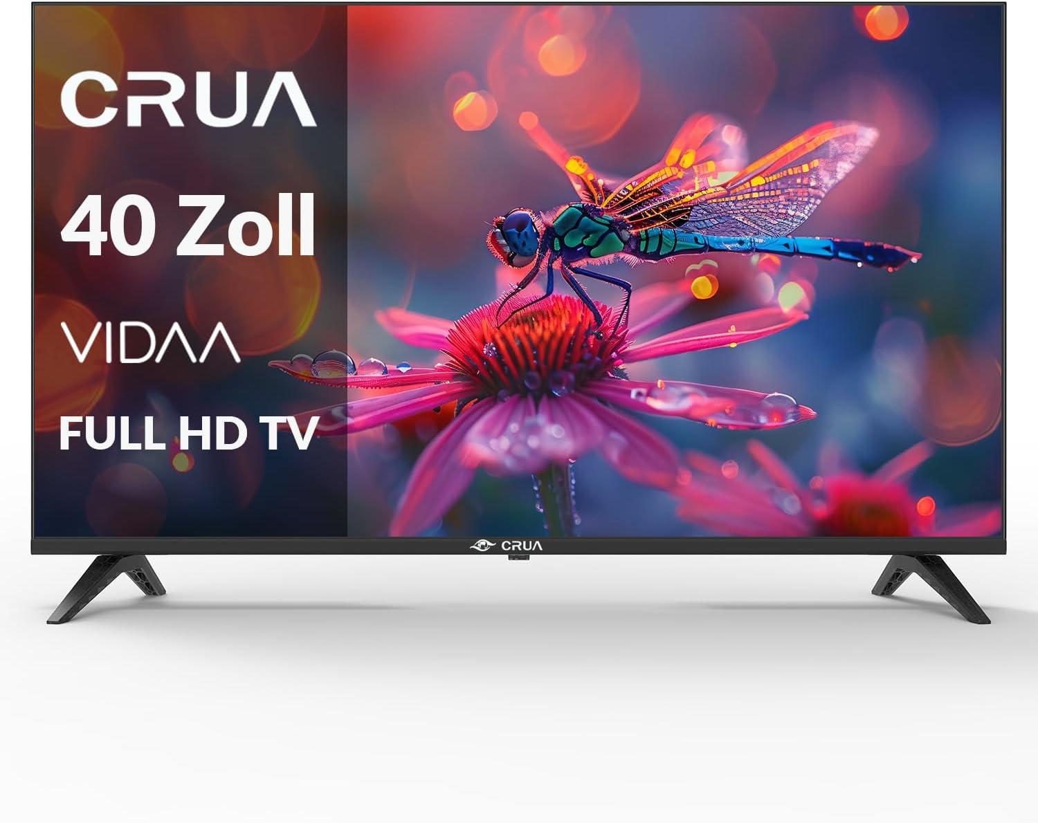 CRUA VIDAA Smart TV,101(40 Inch) TV,1920x1080P Full HD TV,LED TV with HDMI/USB/AV IN/Triple Tuner DVB-T2/T/C/S2/Compact and Smart for Your Home,Black [Energy Class E]