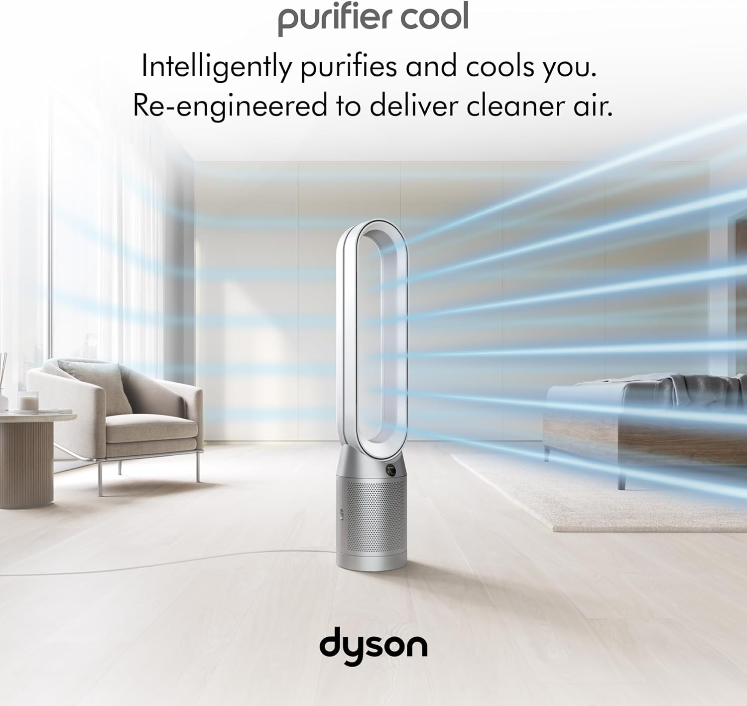 Dyson – Purificateur d'air intelligent et ventilateur Purificateur Cool, blanc/argenté - TP07