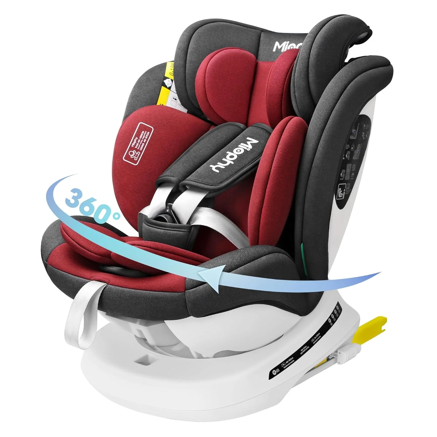 Miophy I-Size 360�� draaibare kinderstoel, Groep 0+1/2/3, 0-12 jaar, 40-150 cm, babyautostoel met isofix