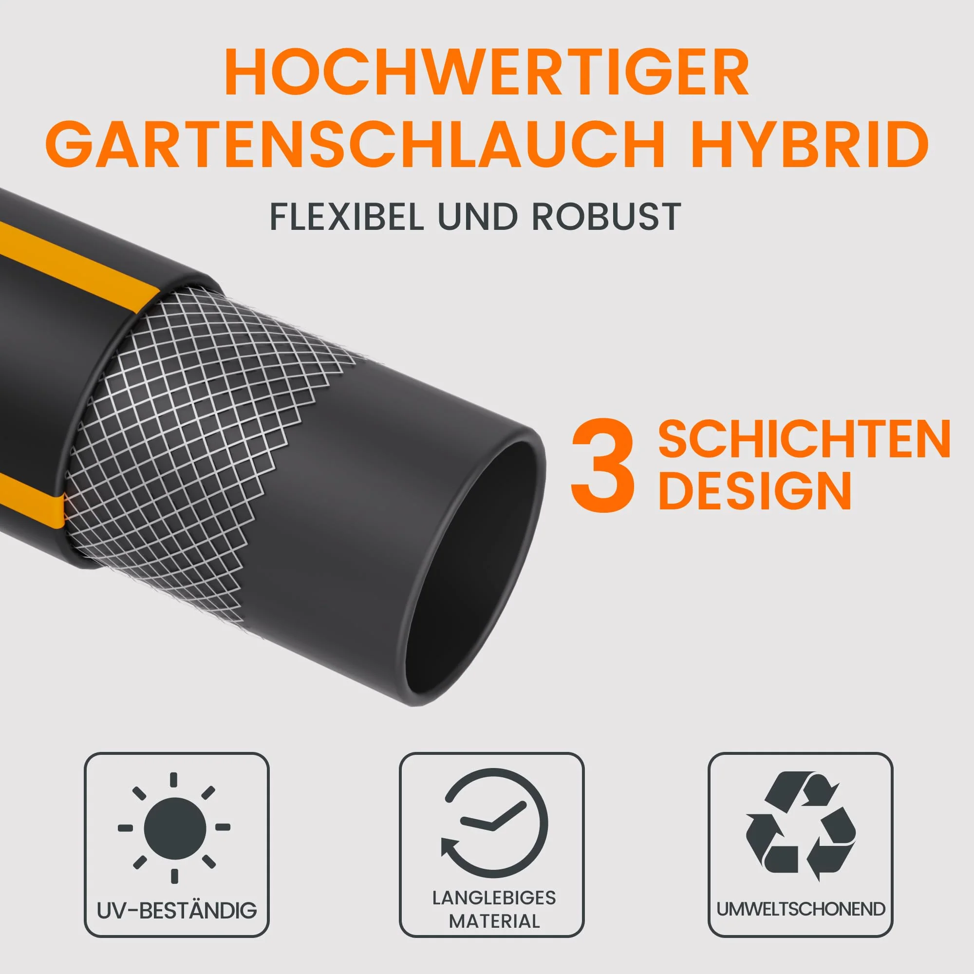 2025 Giraffe Tools Wandgemonteerde Slangbox 35m + 2m, automatische tuinslangoproller 180�� draaibaar met 7 sproeipatronen en aansluitslang
