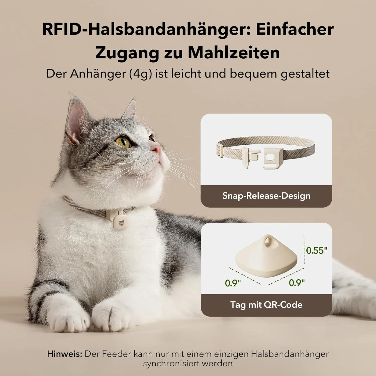 PETLIBRO RFID voerautomaat voor katten, 5G Wi-Fi automatische huisdiervoederdispenser, kattenvoerautomaat met sensor voor halsbandtag, automatische kattenvoederdispenser met app, 1-10 maaltijden, 3L