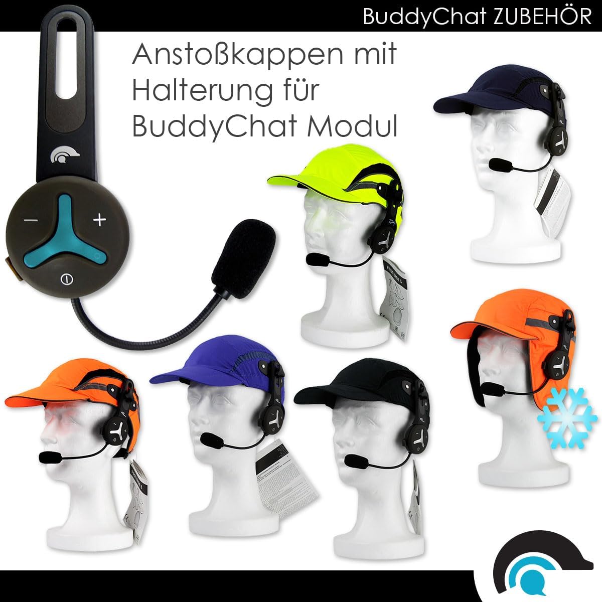 @tec BuddyChat Trio - 3X Bluetooth® Headset-Module für bis zu 3 Personen Gegensprechanlage (Intercom, Freisprechanlage) mit Reichweite bis 1km