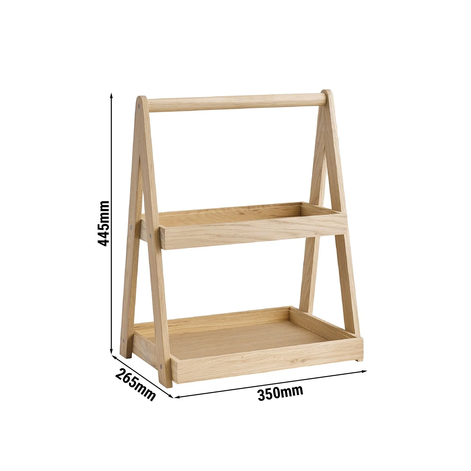 Etasjefat - VALO - i eik - firkantet - 350x265 mm - 2-etasjes - H?yde: 445 mm