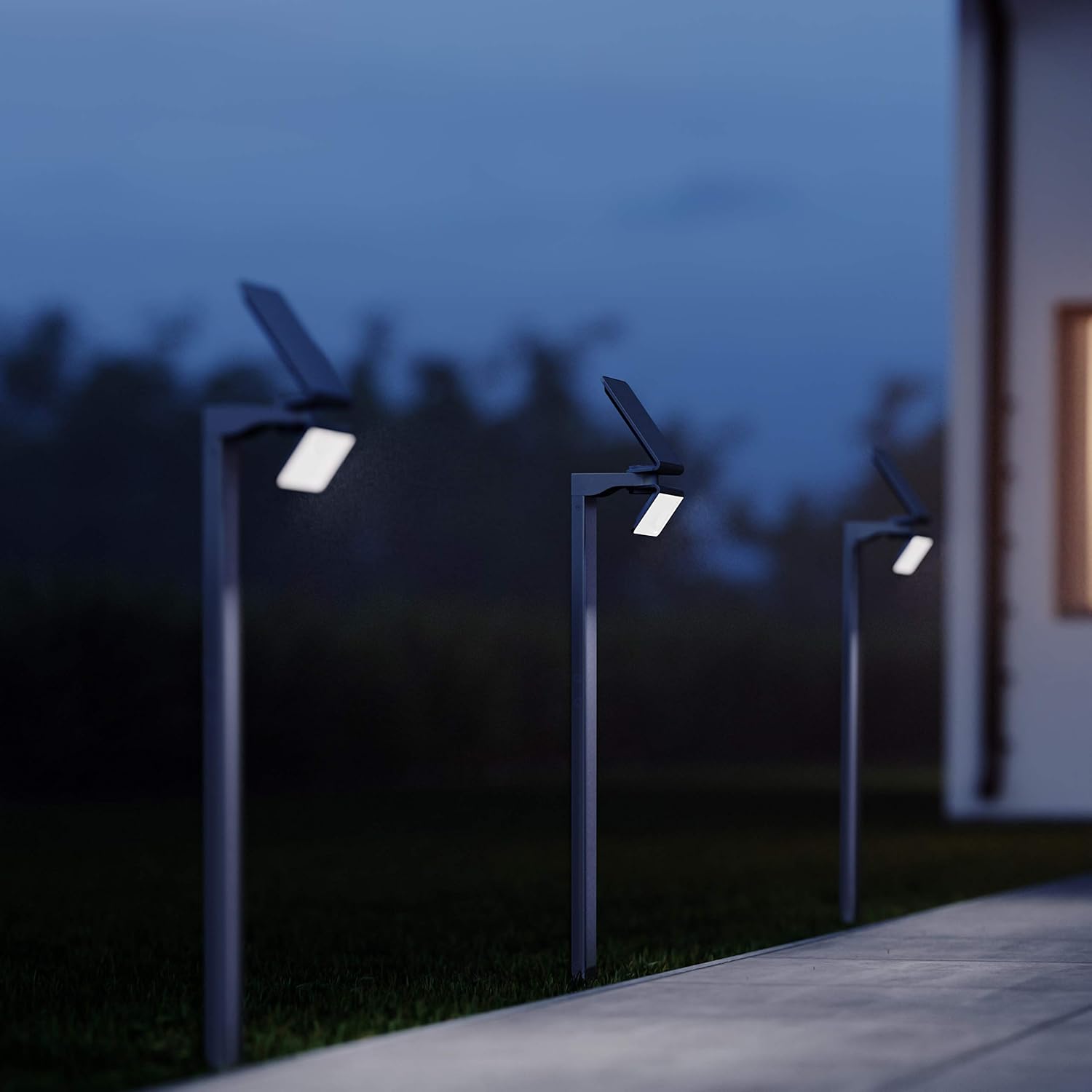 Steinel LED Gartenleuchte XSolar GL-S anthrazit, Solar Wegeleuchte höhenverstellbar, Bewegungsmelder, Nachtlicht