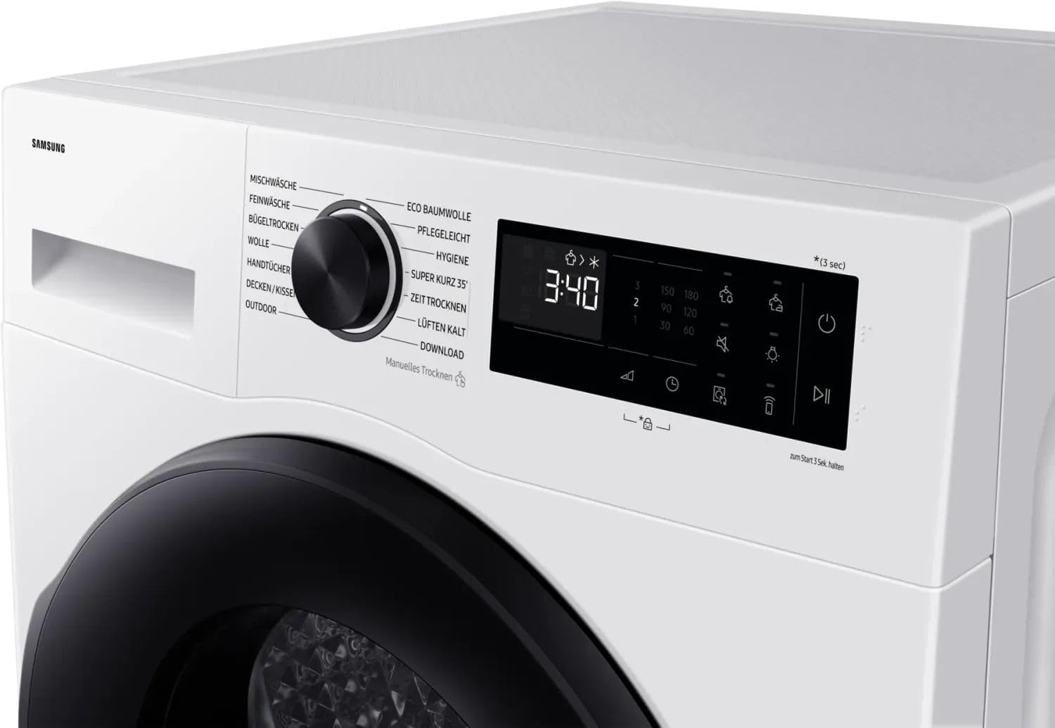 Wärmepumpentrockner, DV5000D, 9 kg, EEK: C, AI Wäschetrockner mit WiFi-SmartThings-App, Hygiene-Programm, Air Refresh, Knitterschutz, DV90DG52A0AEEG