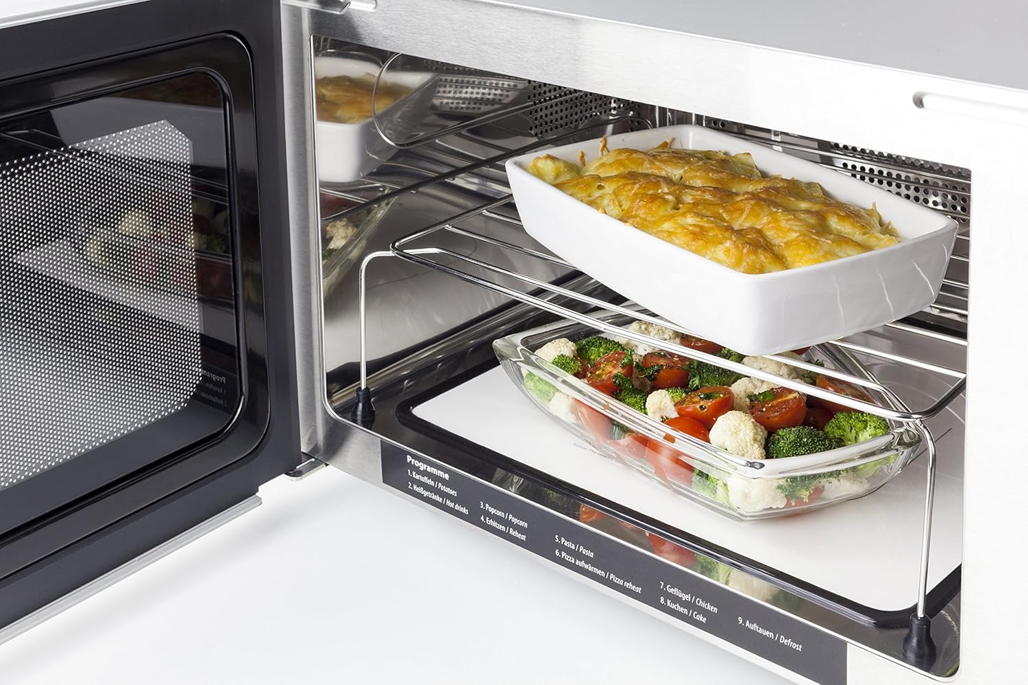 CASO MCG30 Ceramic chef Testsieger Haus & Garten Test, 3in1 Mikrowelle mit Grill + Hei?luft 2100W 30L, Borosilikatglasboden, Backofen-Funktion bis 200��C