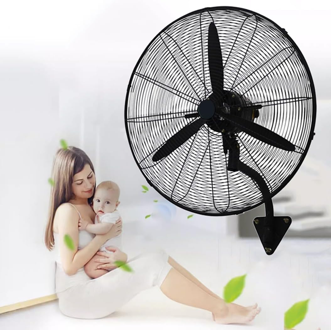 Leistungsstarker Industrie-Wandventilator, 21″/27″/31″ Wandventilator, 120°-Oszillation, 3 Geschwindigkeiten, Reinkupfermotor, Starker Luftstrom, Geräuscharm, Retro-Kühlventilator, 55 Cm, 78 Cm (31 Z