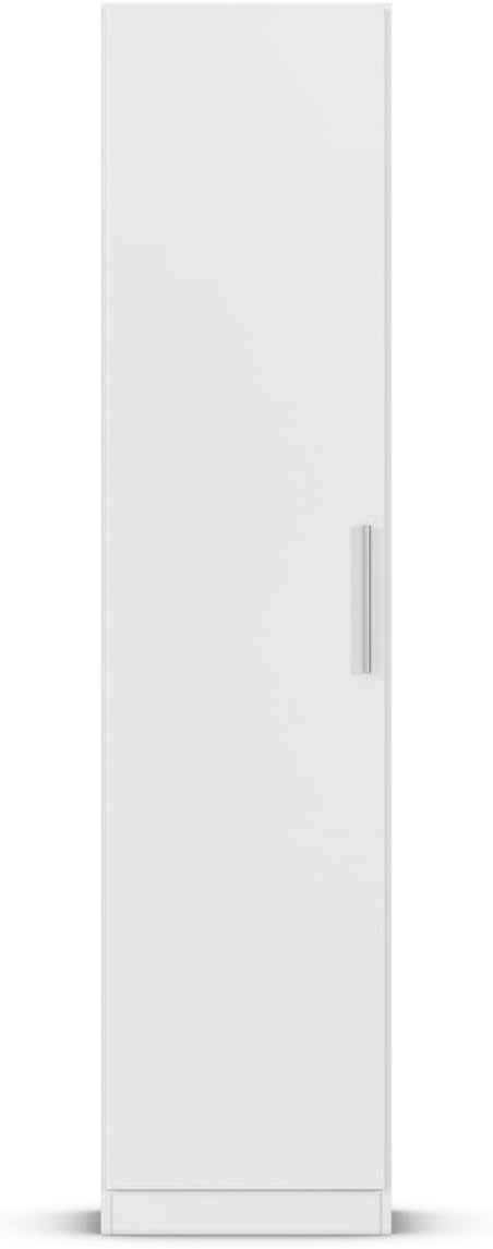 Rauch Möbel MINOSA, Garderobenschrank für Flur, Eingangsbereich, Schlafzimmer, Kleidung 1-türig, mit 1 Kleiderstange und 1 Einlegeboden, Farbe Weiß, Breite 47 cm