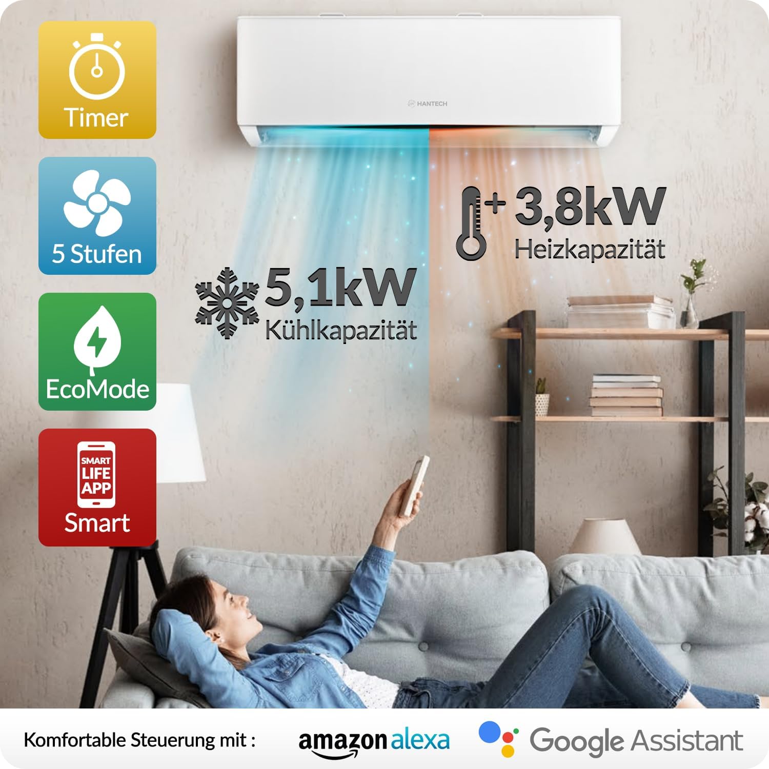 HANTECH Multi Split Klimaanlage H-PRO Inneneinheit 18000 BTU weiß