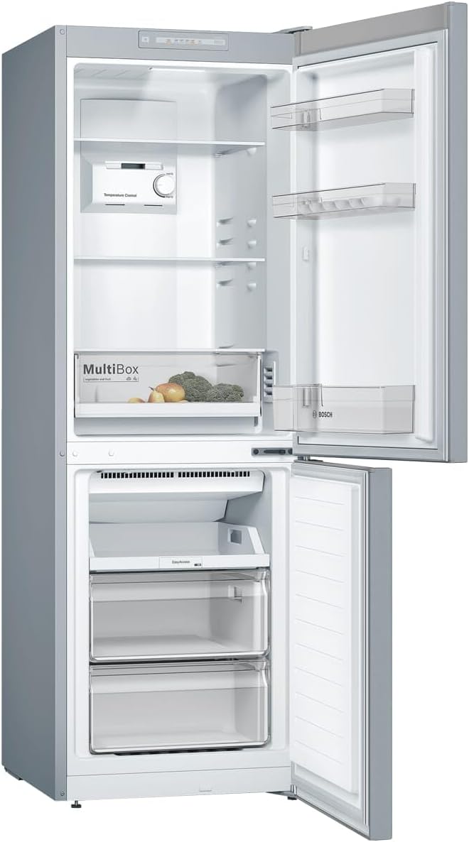 Bosch KGN33NLEB Serie 2 Kühl-Gefrier-Kombination, 176 x 60 cm, 192 L Kühlen & 87 L Gefrieren, NoFrost nie wieder abtauen, LED-Beleuchtung gleichmäßige Ausleuchtung