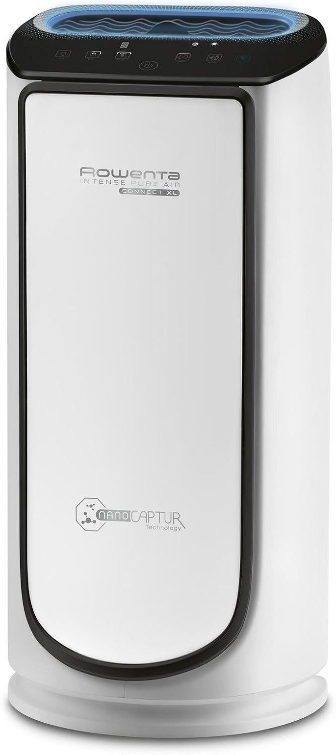 Rowenta PU6080 Intense Pure Air Connect Luftreiniger | steuerbar über App | Auto-Modus | Timer-Funktion | Smart Control | 4 Filterstufen | NanoCaptur-Technologie | Weiß/Grau X-Large