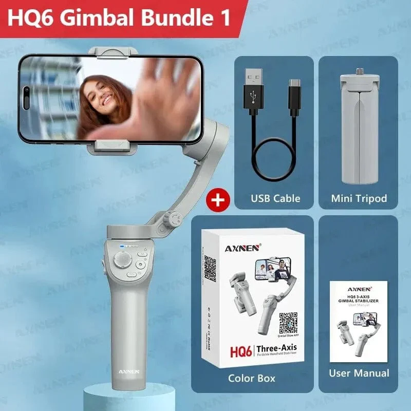 HQ6 3-Axis Gimbal Stabilizer ¨C Handheld Phone Stabilizer