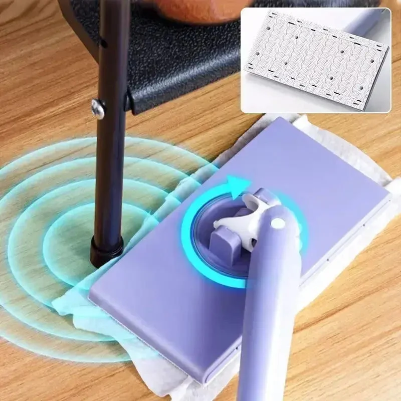360° Mini-Wischmopp mit Druckmechanismus – Kompakter Bodenwischer für Ecken und Kanten ohne schmutzige Hände mit Wandhalterung