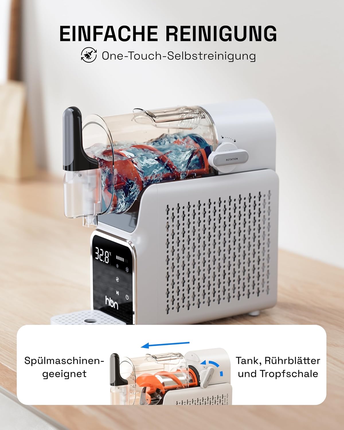 HBN Slush Maschine 2L Softeismaschine für Zuhause mit Selbstreinigende, kein Eis nötig, 6 Programme für Slushies, Cocktails, Margaritas, Frappés & Milchshakes