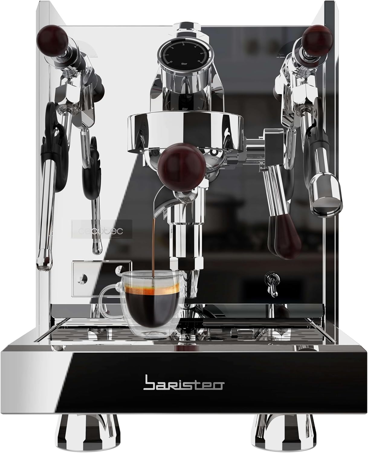 Cecotec Espresso-Kaffeemaschine Barista Baristeo Intima, professionelle Barista-Espressomaschine, Vorbrüh-System, 15 Bar Pumpe, einfaches Befüllen, 1,7L Wassertank und Tassenwärmer