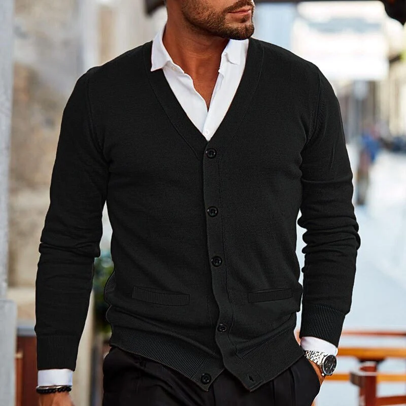 Eleganter Herren-Strickjacke mit Kn?pfen | Smart Casual