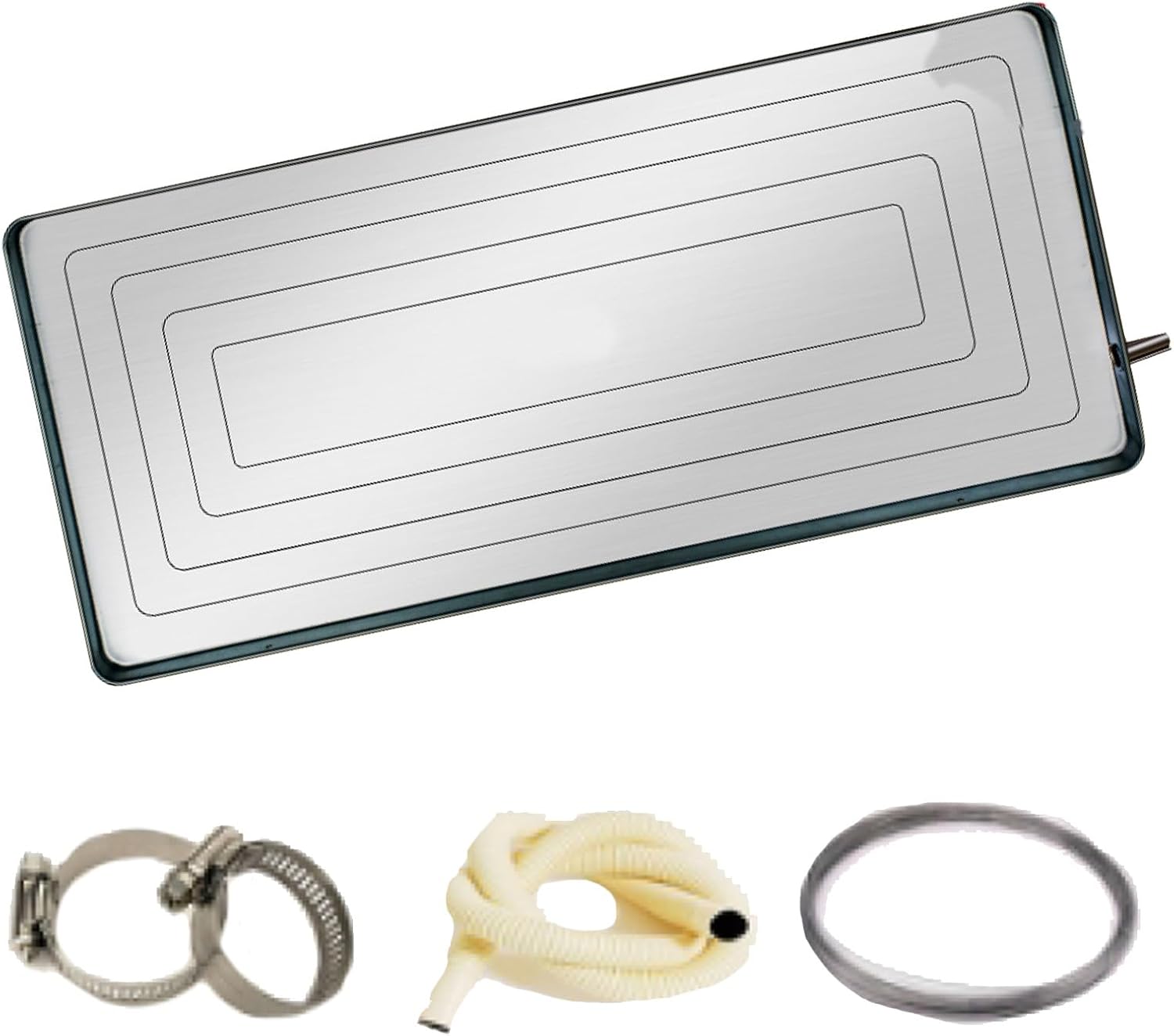 Edelstahl-Klimaanlagen-Ablaufwanne, Monoblock-Kondensatwanne für effiziente Wassersammlung, 93 x 44 x 3,5 cm, starkes Design