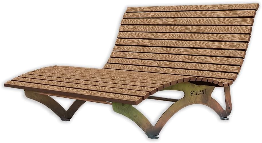 Waldsofa Classic, WPC-Latten, für 2-3 Personen, Sonnenliege, Außenliege, Wellenliege, Relaxliege, Liege für den Garten, feuerverzinkt