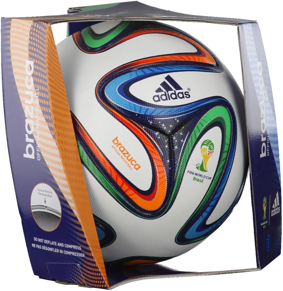 adidas Spielball Brazuca Offical Match Ball, Vicred/Lgfogo/Crared, 5, G73617