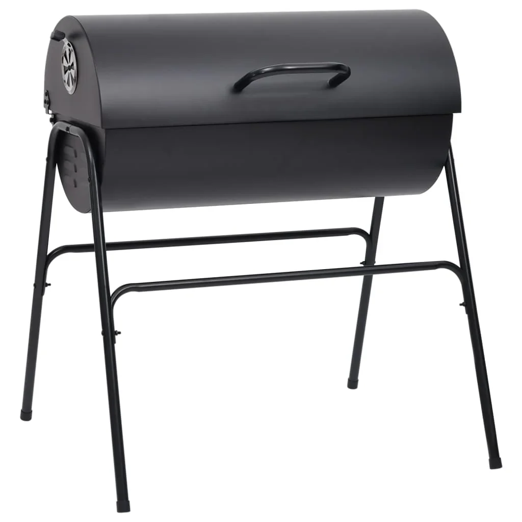 2026 Parrilla con 2 rejillas de cocción negra – Barbacoa portátil de 80x95x90 cm en acero