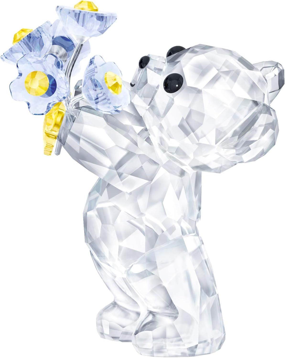 Swarovski Kris Bear Figurine - Forget-Me-Not Flower