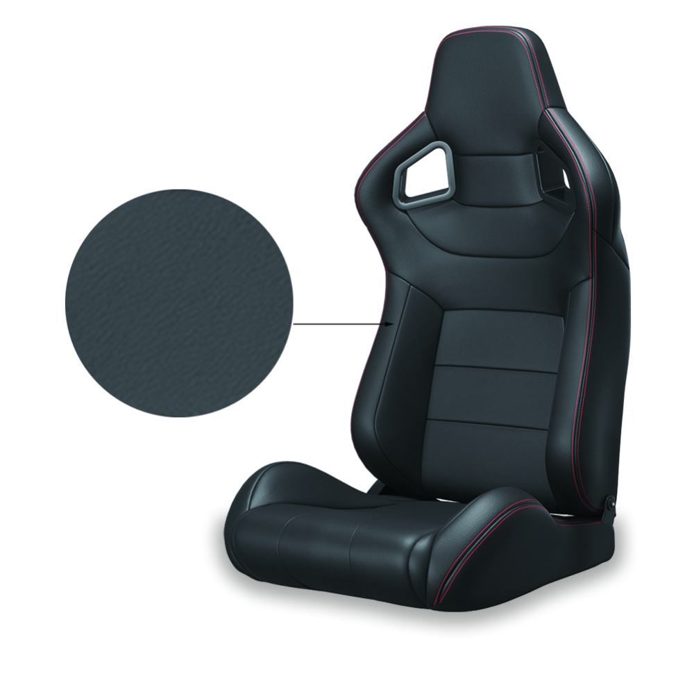 2025 Set van 2 Universele Racestoelen met Rode Stiksels, Rood PVC Kunstleer, Rugleuning met Carbon Afwerking, Verstelbaar en Reclinable (Bevestigingsbeugels niet inbegrepen) ?C Verpakking met 2 Stuks