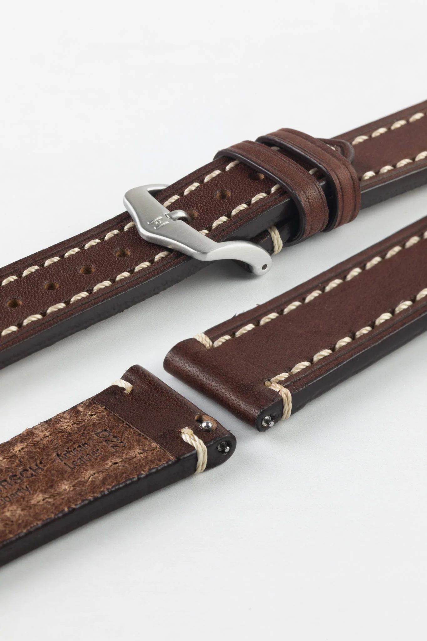 Hirsch LIBERTY Leather Watch Strap in BROWN
