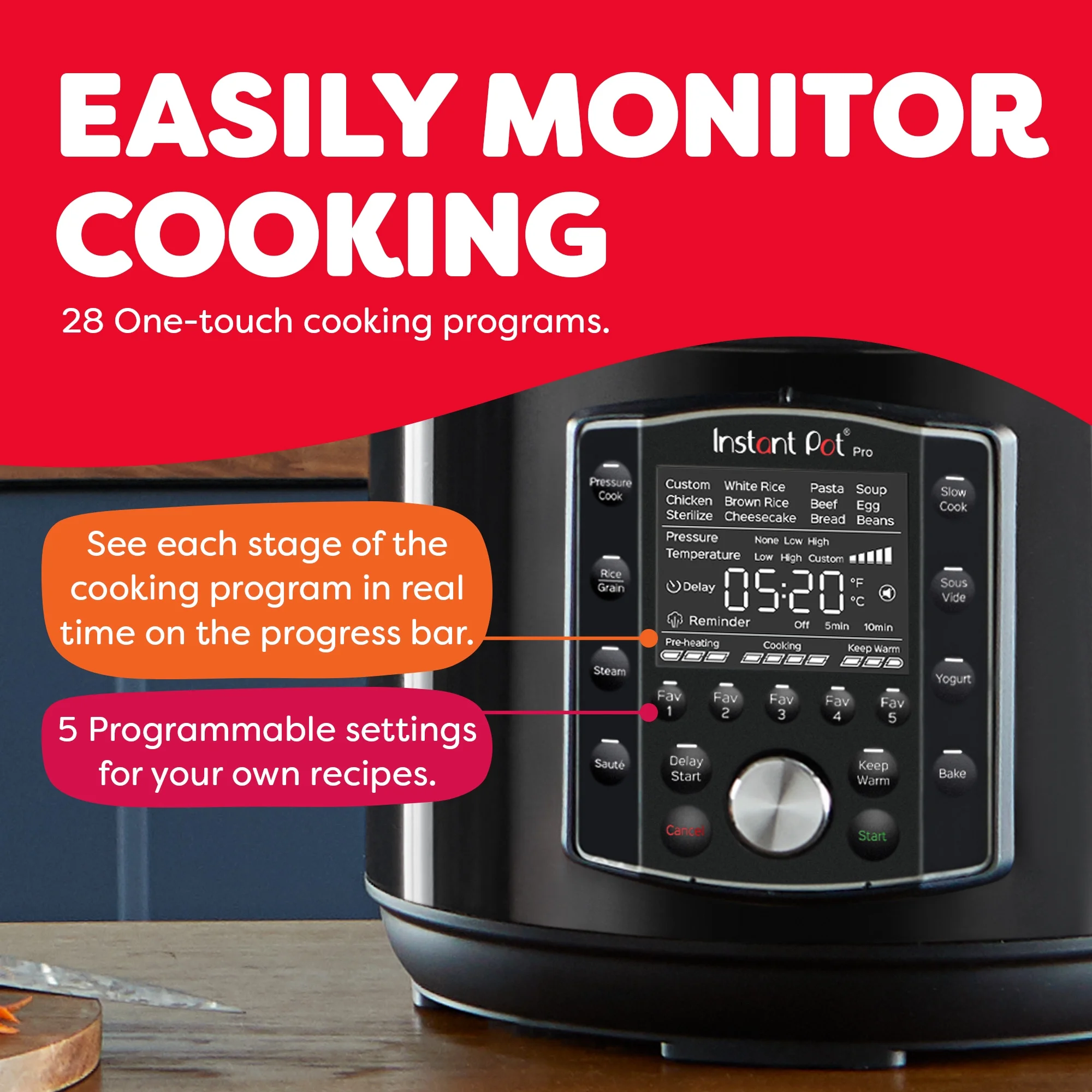 Instant Pot Pro 8-Quart Electric Pressure Cooker, 10-in-1 Slow Cooker, Rice/Grain Cooker, Steamer, Saut??, Sous Vide, Yogurt Maker, Sterilizer and Warmer