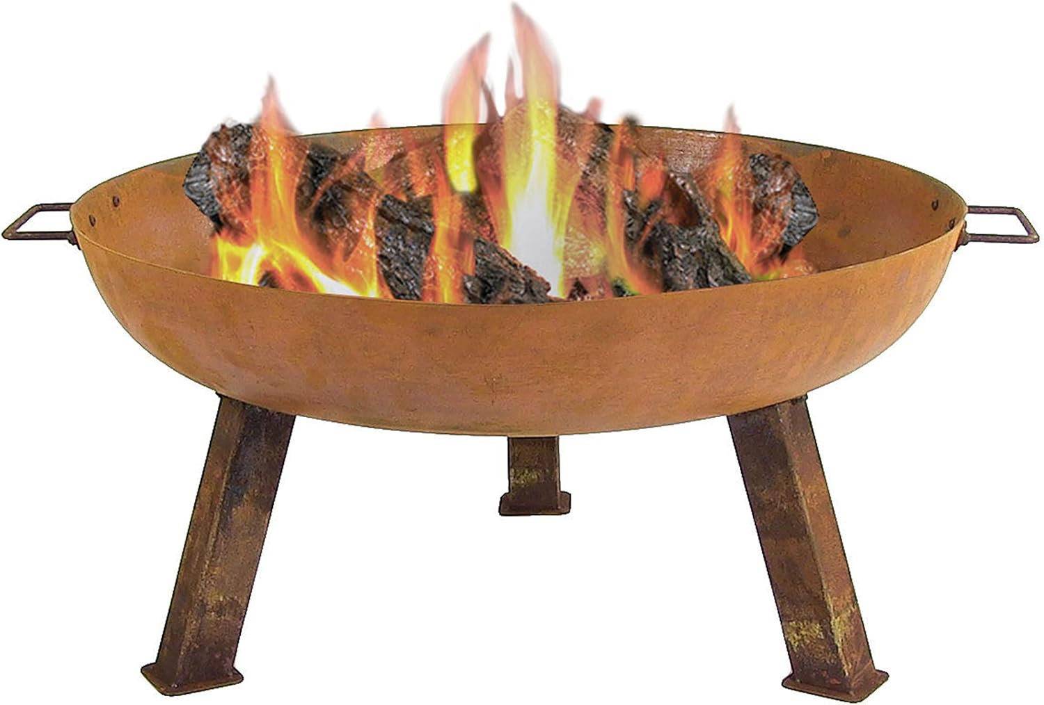 Sunnydaze Cast Iron Heavy Duty Fire Pit for Outside - Wood Burning Outdoor Fire Pit Bowl with Handles - 30