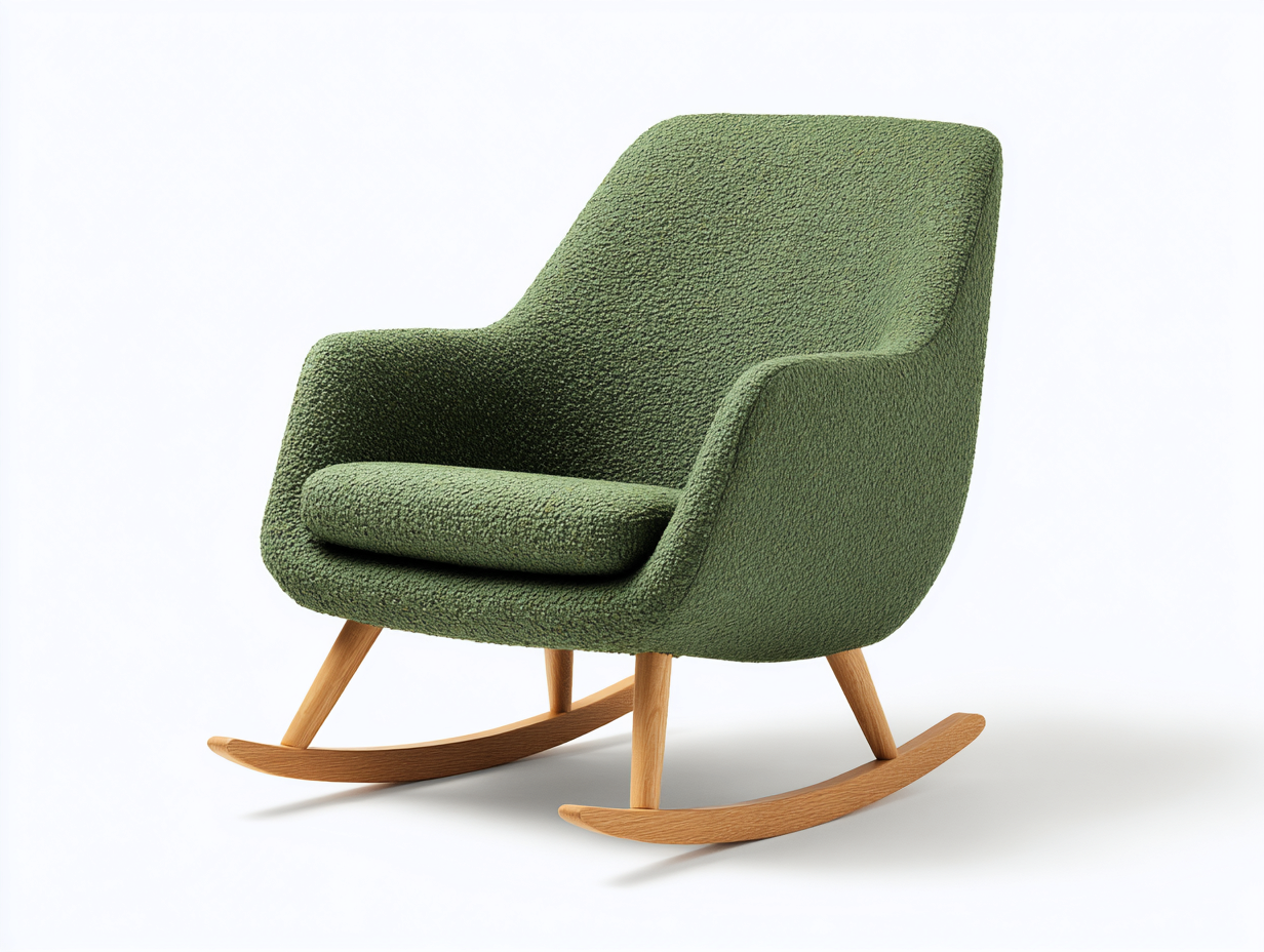 Schaukelstuhl Stoffbezug 70x88x83 cm Grün Modernes Design Holzgestell