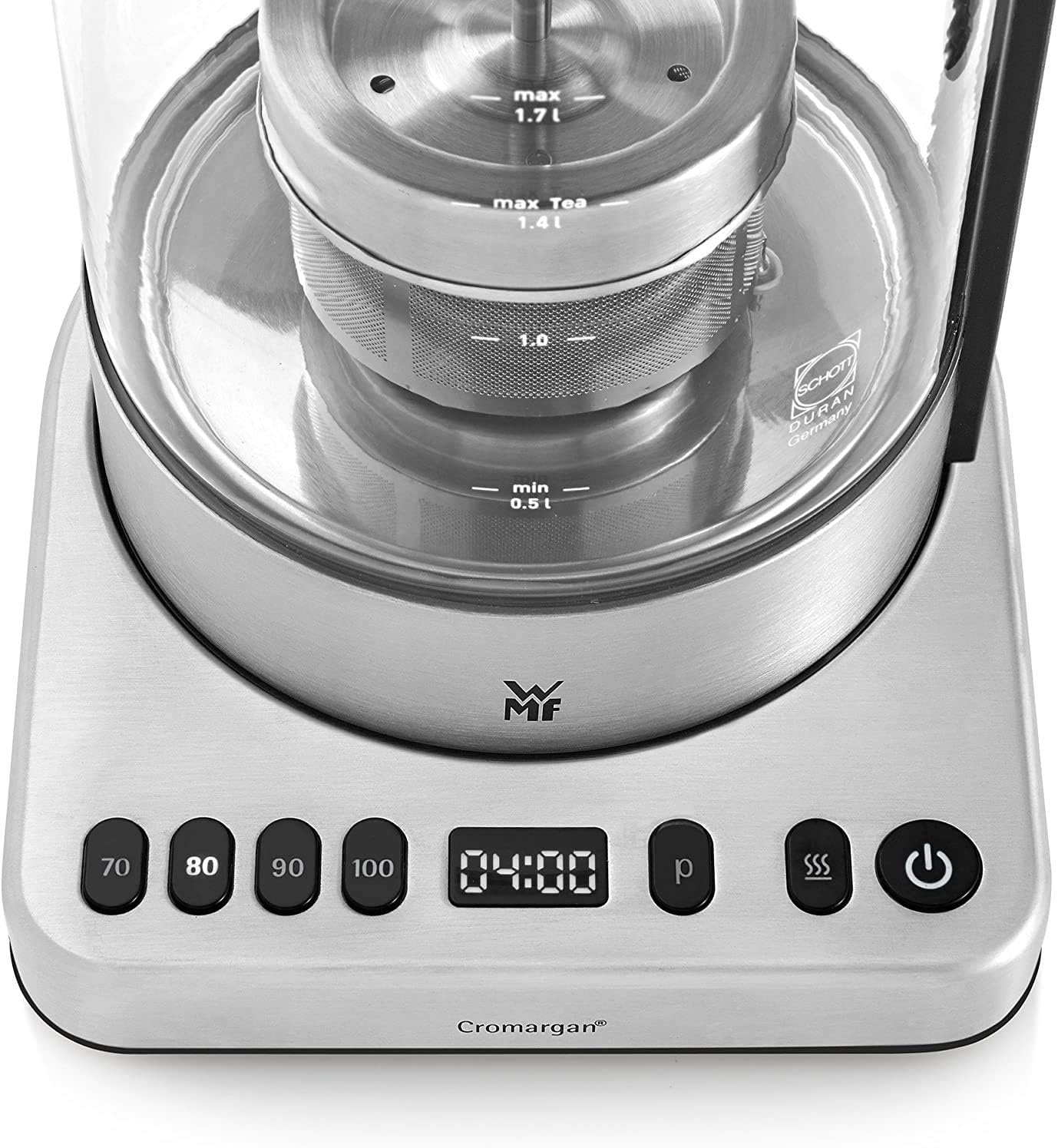 WMF Lono Toaster Glas mit Brtchenaufsatz, 2 Scheiben, XXL, motorisierte Toastaufnahme, Aufwrm-Funktion, 7 Brunungsstufen, Toaster edelstahl matt