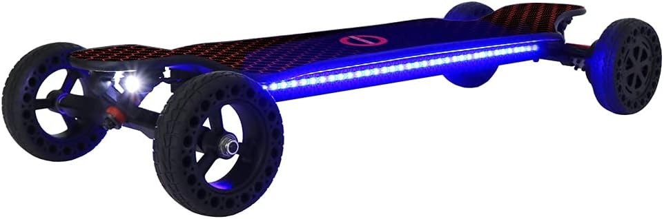 Electric Skateboard 4000 Watts | 12S3P | 35 mph | 22 Mile Range | 6��� Wheels | Cool Lights | �C Black