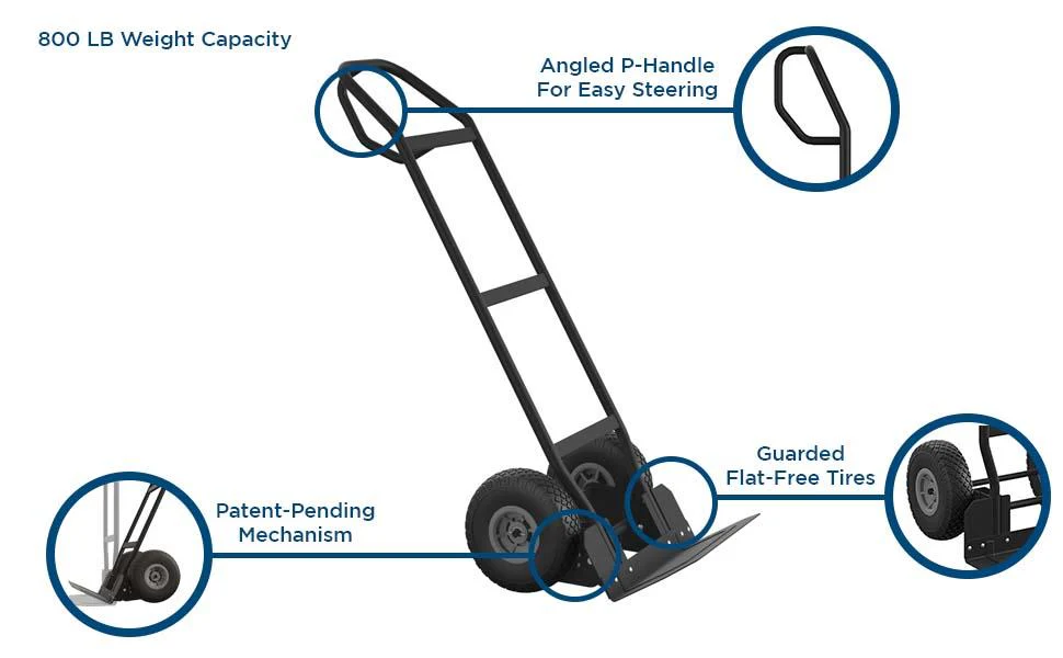 COSCO Load Assist Handkar met P-handgreep en lekvrije wielen, draagvermogen 800 lb