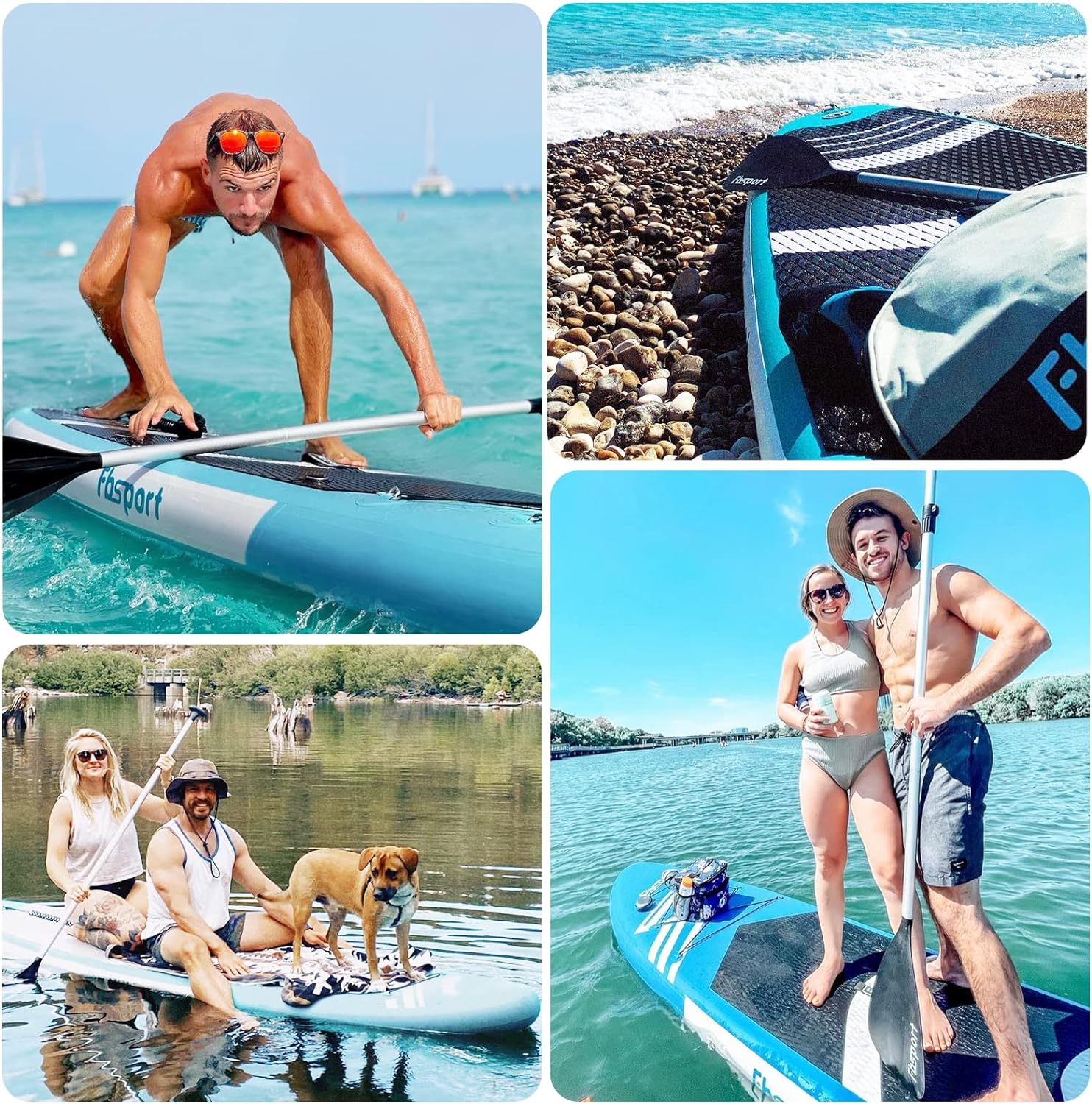 Premium-Stand-Up-Paddle-Board, Yoga-Board mit strapazierf?higem SUP-Zubeh?r und Tragetasche | Breiter Stand, Surf-Kontrolle, rutschfestes Deck, Leine, Paddel und Pumpe f��r Jugendliche und Erwachsene
