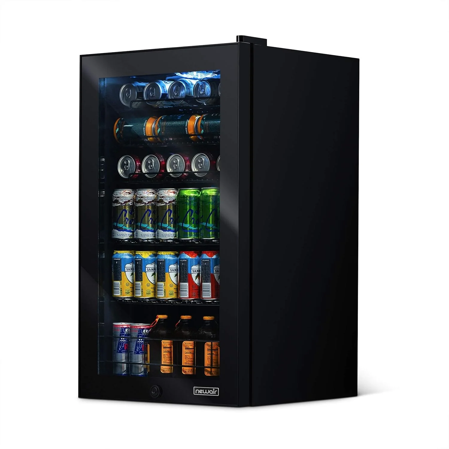 Beverage Refrigerator Cooler | 126 Cans Free Standing with Right Hinge Glass Door | Mini Fridge Beverage Organizer Perfect For Beer, Wine, Soda, And Cooler Drinks