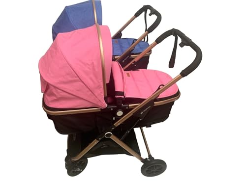 PASSEGGINO/CARROZZINA PIEGHEVOLE 2in1 DOPPIO/GEMELLARE DUE BLU E ROSA BAMBINI : Amazon.it: Prima infanzia