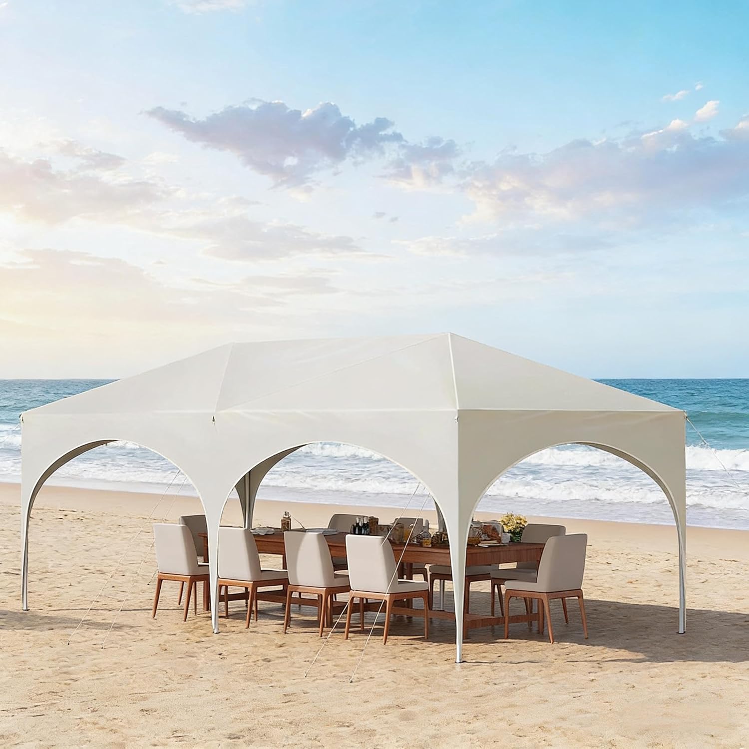 Sonnenschutz Überdachung Terrasse Garten Pavillon 3x6m wasserdicht stabil UV50+ mit 6 Seitenwänden höhenverstellbar Sonnenschirm Pop-up Faltpavillon für Camping & Party